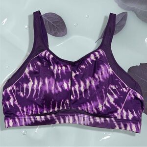 Ambrielle Purple Tie-Dye Sports Bra